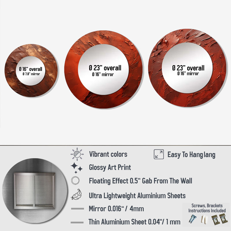 Bernbaum Metal Round Mirror