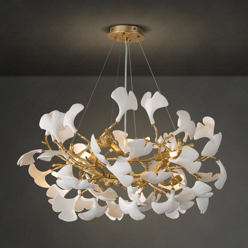 10- Light 32'' Ginkgo Chandelier