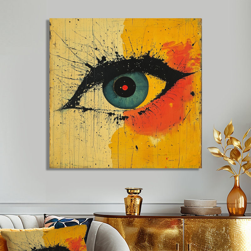 Pop Art Eye Of Love Heart II - art mural Pop Art pour le salon, H 16 po x l 16 po, Toile tendue, Ne s’applique pas