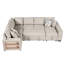 Canapé-lit modulaire de 109 po avec hublots, rangement caché et coussins de siège beiges