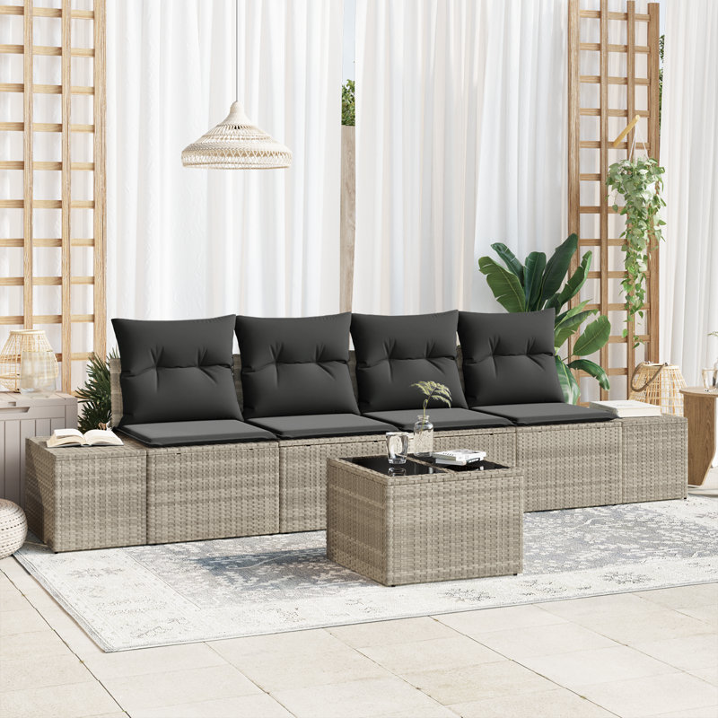 294cm Wide Patio Sofa with Cushions