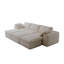 Canapé modulaire beige moderne avec 3 repose-pieds assortis, larges accoudoirs carrés, coussins lavables amovibles-3956435-3956437-5554811