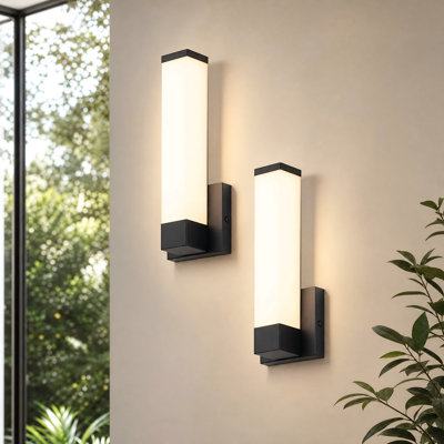 12 " H Dimmable Modern LED Wall Sconce with Rectangular Acrylic Lampshade, 3000K Hardwired