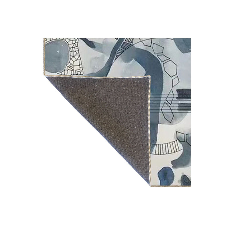 Tapis bleu à motif tissé Creative, Sous-tapis carré 3 pi 3 po inclus