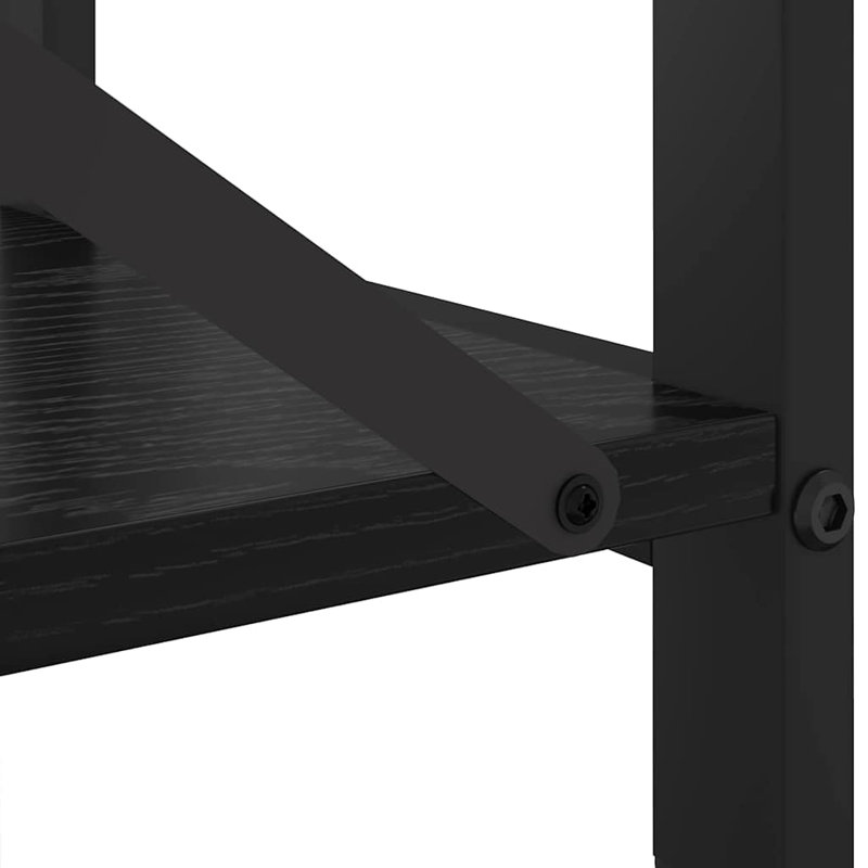 Steel Bookcase, Black, (2 Shelves) 48.5cm H x 80cm W x 30cm D