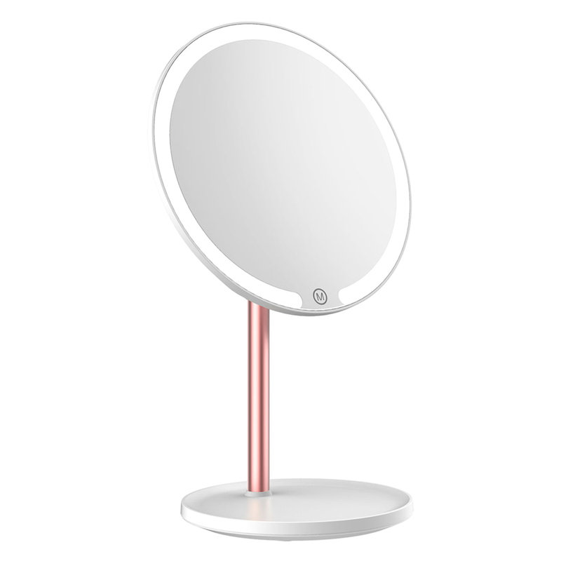 Miroir de maquillage rechargeable Affinity à trois tons avec lumières et grossissement, capteur tactile