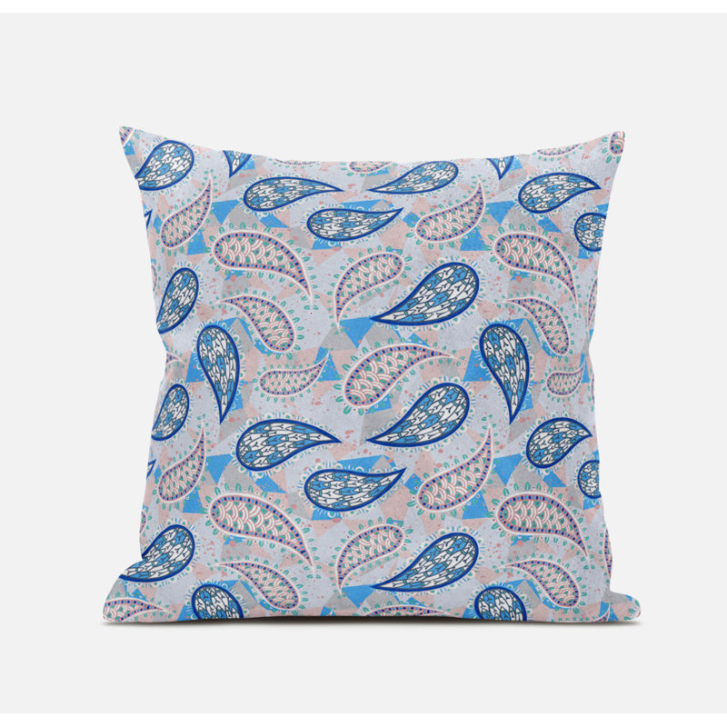 Coussin à fermeture à glissière On, 18" x 18", Rouge/bleu