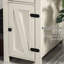 Bureau d'ordinateur de ferme avec rangement, bureau à domicile avec 2 tiroirs et 2 armoires, blanc crème