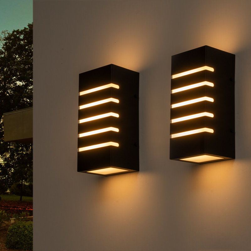 Modern 12W Dimmable Aluminum Led Outdoor Wall Sconce (Set Of 2)