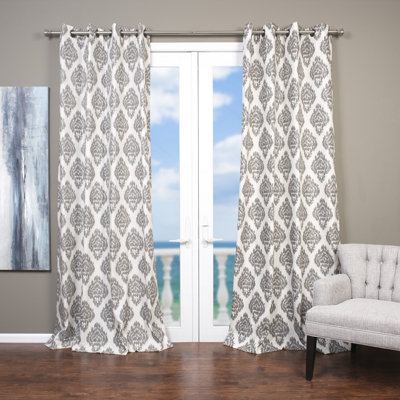 Baroque Ikat Semi Sheer Curtain Single Panel
