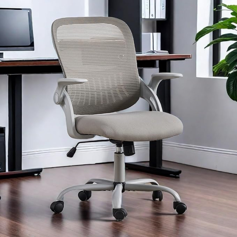 Inbox Zero Ergonomic Office Chair W/Flip-Up Arms, Drafting Standing ...