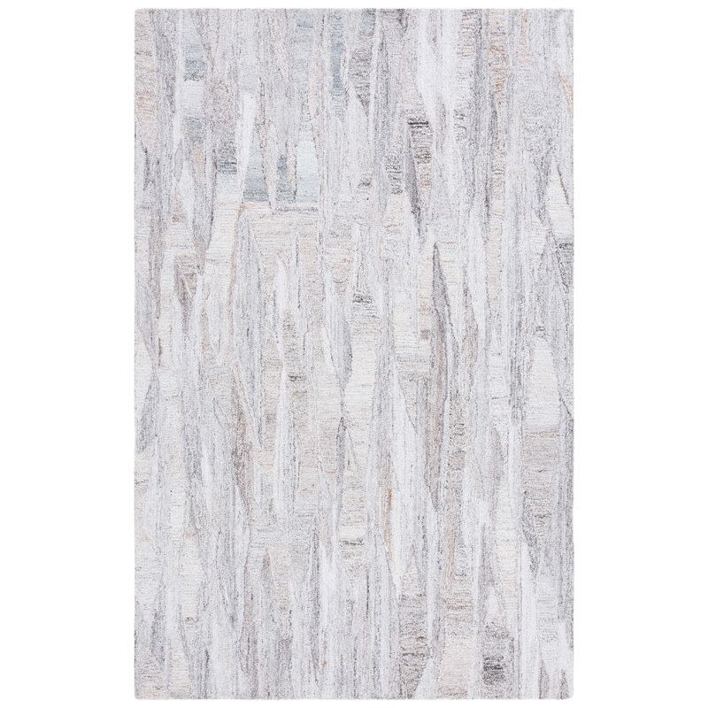 Raashid Abstract Hand Tufted Performance Abstract Rug, Rectangle 5' x 8'