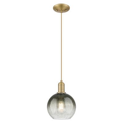 Downtown Urban - Brookhaven Globe - 1 Light 8" Cord Hung Mini Pendant - Matte Black Finish - Slate Shade