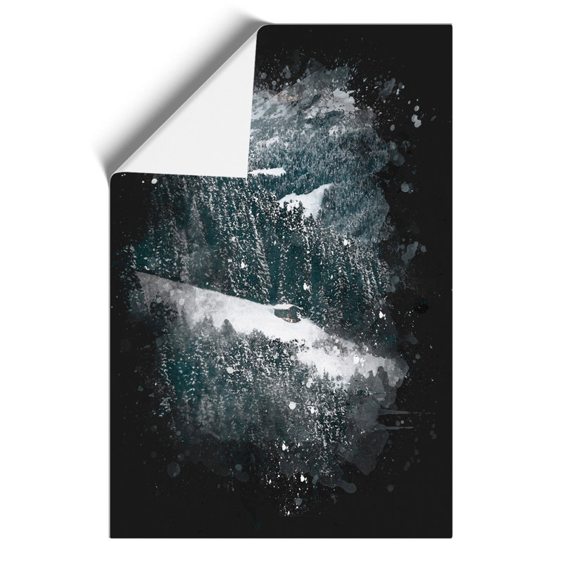 Winter Forest Paint Splash - Frameless Print, 42cm H x 30cm W x 0.1cm D