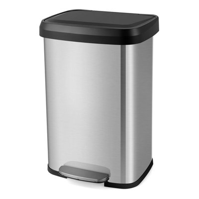 Stainless Steel Step On Kitchen Trash Can - 50L