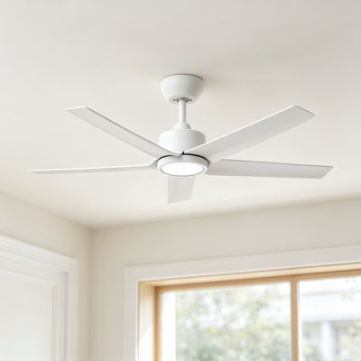 44" Modern Ceiling Fan with Light, Reversible DC Motor and Remote