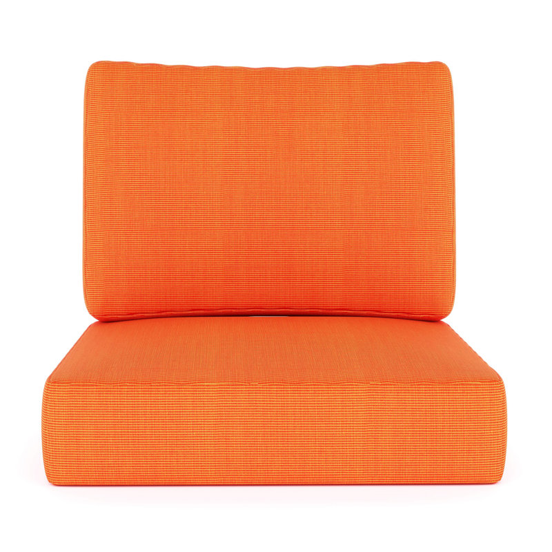 Amala Sunbrella® Outdoor Deep Seating Cushion, Sunbrella® Canvas Tangerine, 25" W x 25.5" D