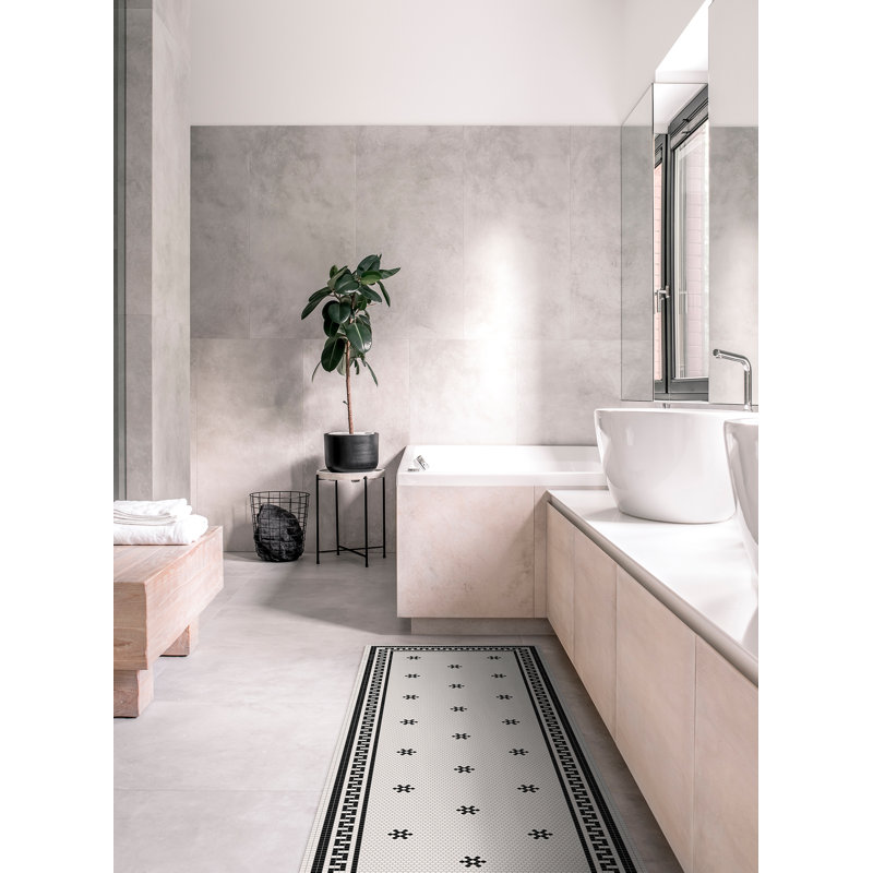 Tuxedo Easy to clean Vinyl Rug, Rectangle 5' x 7'