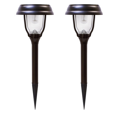 Bronze Solar Powered Integrated LED Aluminum Pathway Light - 2 Pack