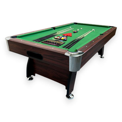 VINTAGE GREEN Pool Table 8FT with Green Felt, Automatic Ball Return & Full Billiard Accessories
