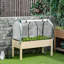 Hoyleton Raised Garden Bed with PE Greenhouse Cover, Nature Wood Finish