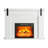 Modern White 46.45'' Electric Fireplace Mantel With Realistic Flame Effect And Highly Efficient Heating Function