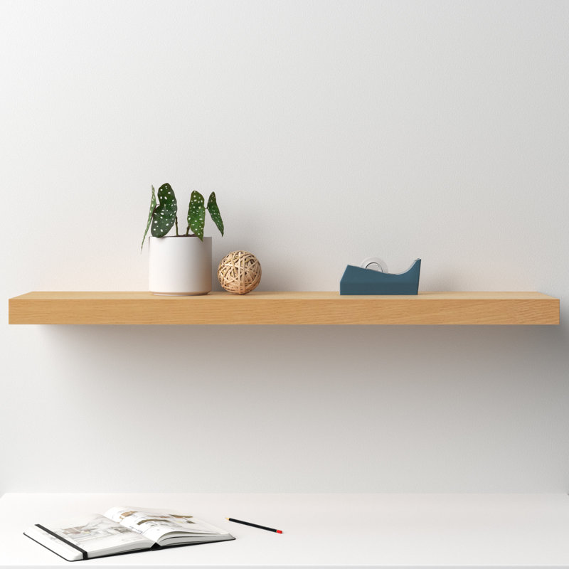 Tablette flottante en bois manufacturé Sherice, H 1,97 po x l 43,21 po x P 10,24 po, Gris