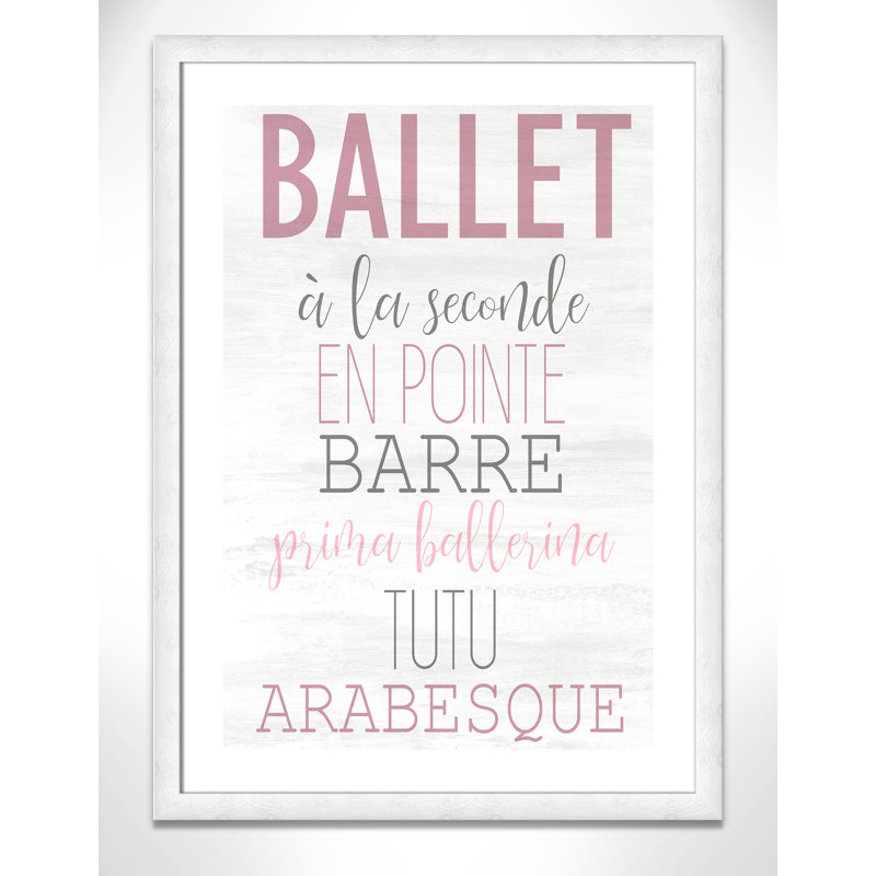 Ballet toute la journée 2, H 36,5 po x l 26,5 po x P 0,63 po, Cadre à grain de bois blanc