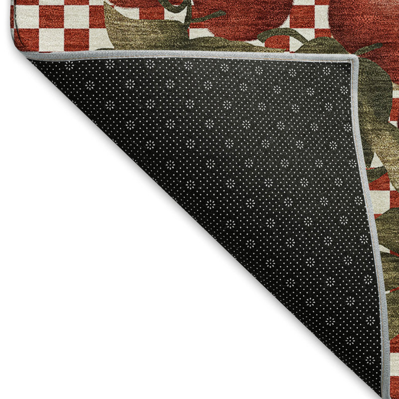 Premium Machine Washable Chiekezi AMF164 Apple Rug, Rectangle 2'6" x 3'10"