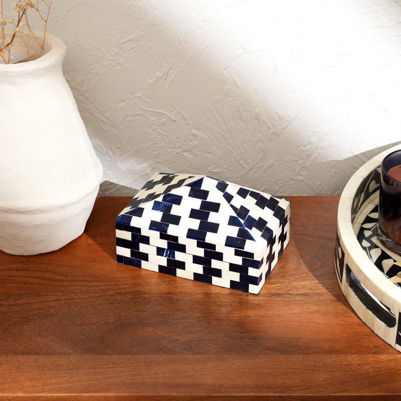 Decorative Box, Blue/White