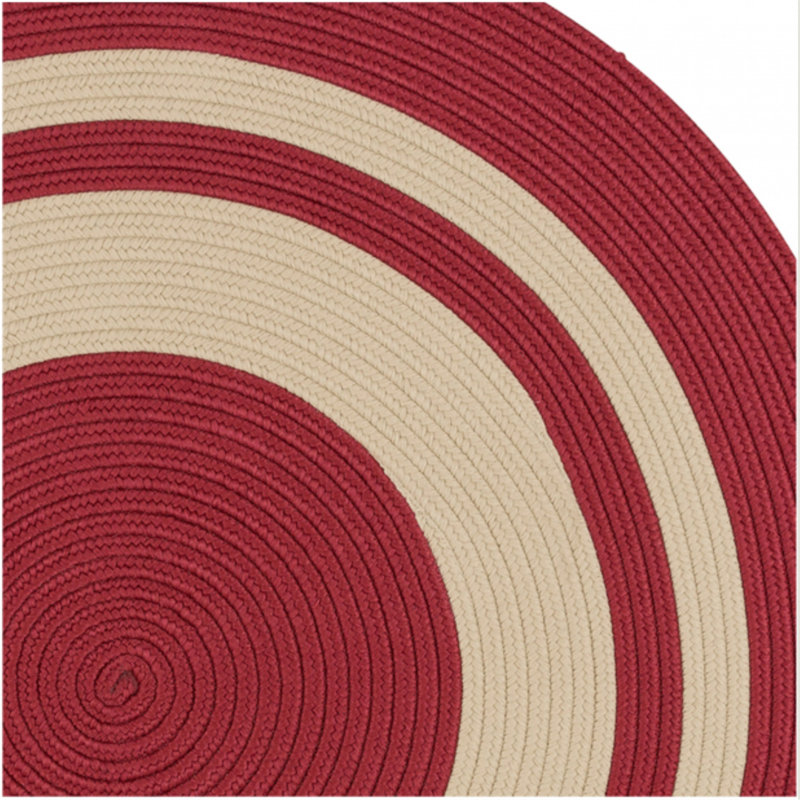 Tapis intérieur / extérieur Don - rouge, Rond 11 pi