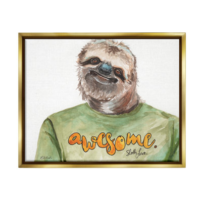 «Sloth With Awesome Chemise Floater Frame» sur toile