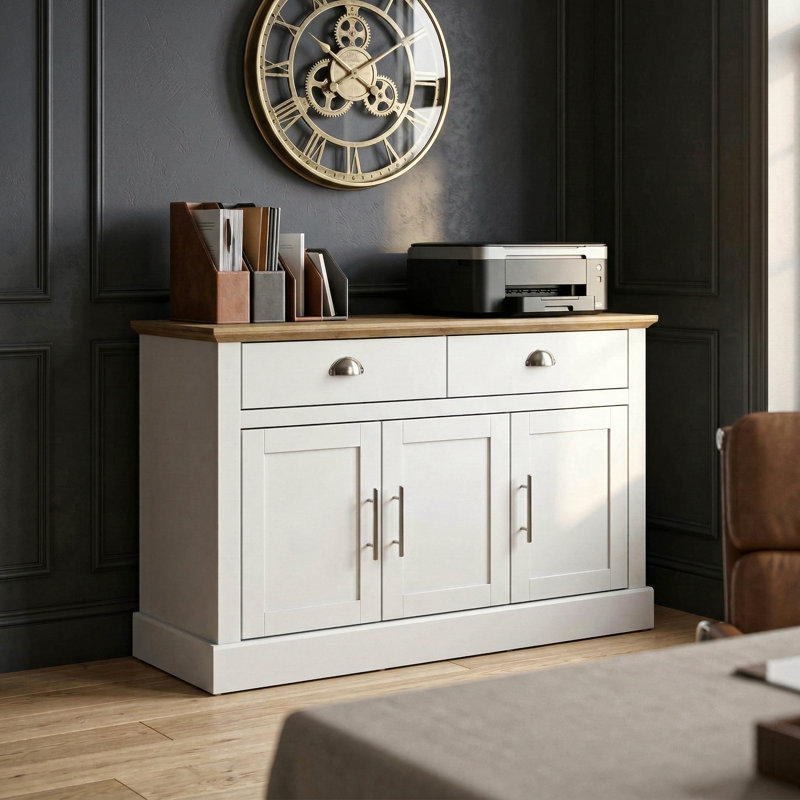 Sufy Octave Wide 3 Door 2 Drawer Sideboard, White