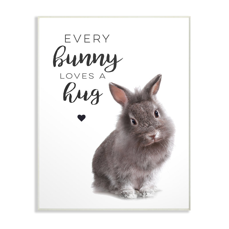 «Every Bunny Loves a Hug», impression, H 15 po x l 10 po x P 0,5 po, Plaque murale