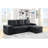Lucas 97" Dark Grey Linen Sleeper Sectional Sofa With Reversible Storage Chaise
