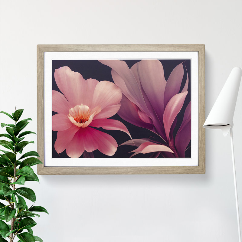 Spectacular Flower - Single Picture Frame Print, 25cm H x 34cm W, Oak Frame