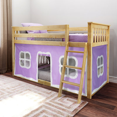 Mendelson Kids Low Bunk Bed with Curtain