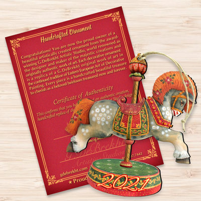 5.5'' Wood Animals Hanging Figurine Ornament