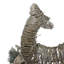 32" 3D Pre-Lit Rattan Reindeer with Ivory Bow and Pine Boughs and Cones Christmas Decoration