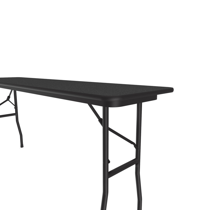 Rectangular Portable Folding Table, 29" H x 72" L x 18" W, Black Granite