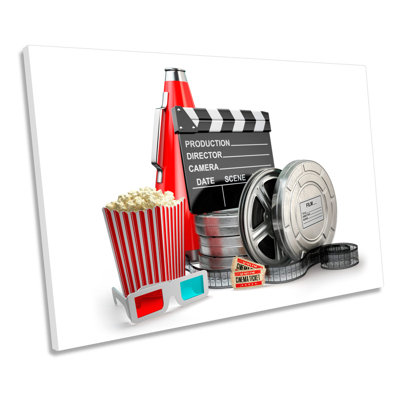 Film Reel Cinema Room - Wrapped Canvas Print
