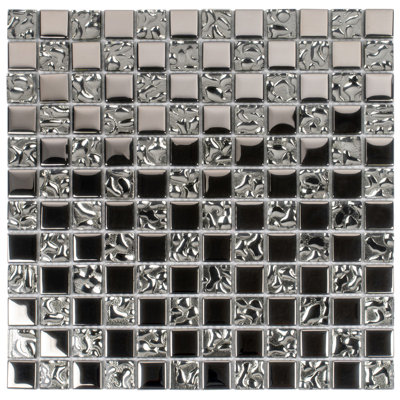 Carreau de mosaïque en verre poli 11,8 po x 11,8 po