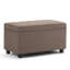  Banc de rangement rembourré 33 po en mélange de lin fauve et espresso avec plateau rabattable