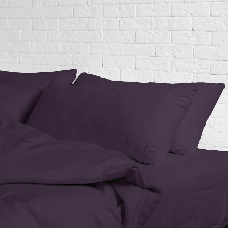 Ensemble de draps en micro-fibre, Simple, Aubergine