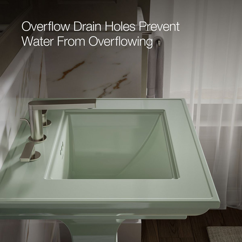 Memoirs® Stately 24" Pedestal Bathroom Sink with 4" Centerset Faucet Holes, 8" Centers, 34.75" H x 20.5" W x 24.5" L