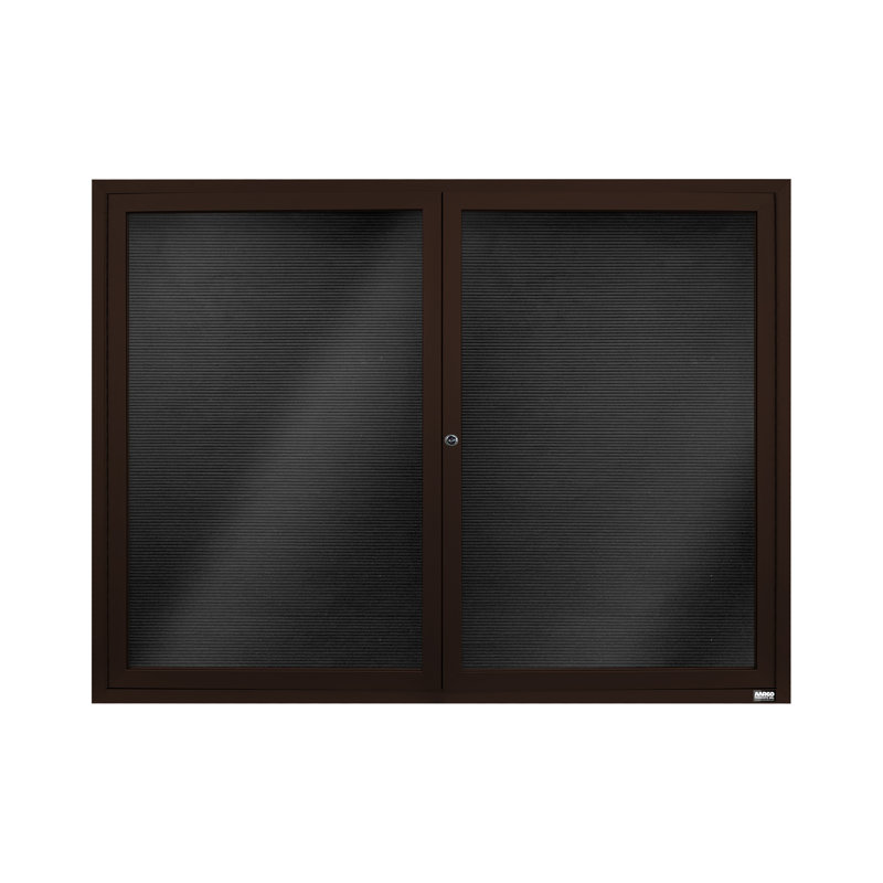 Tableau d'affichage mural fermé pour armoire d'annuaire, Bronze anodisé, Deux, H 36 po x l 48 po