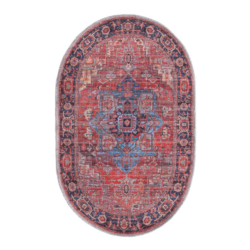 Haigh Washable Oriental Indoor Rug, Oval 2' x 3'1"