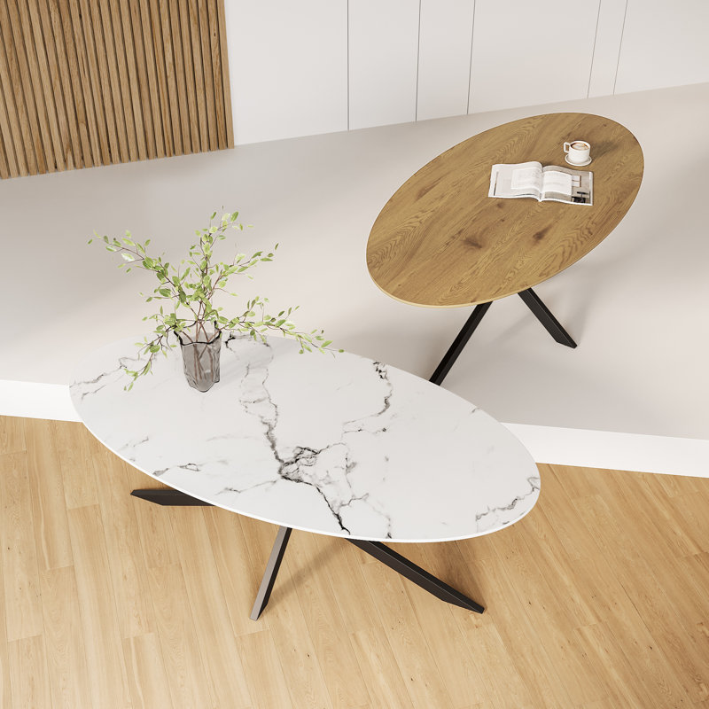 Cross Legs Coffee Table, Oak