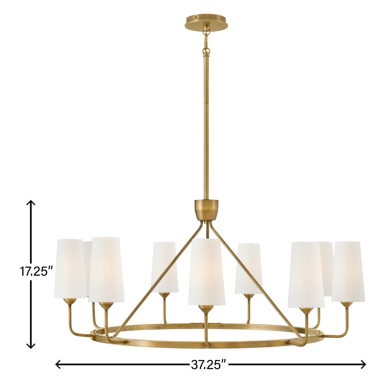 Ardea 9-Light Chandelier, Heritage Brass