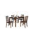 Transitional Style 5Pc Dining Table Set 1X Table & 4X Chairs Rectangle Dining Table Diamond Pattern Chairs Back Dark Cherry Finish